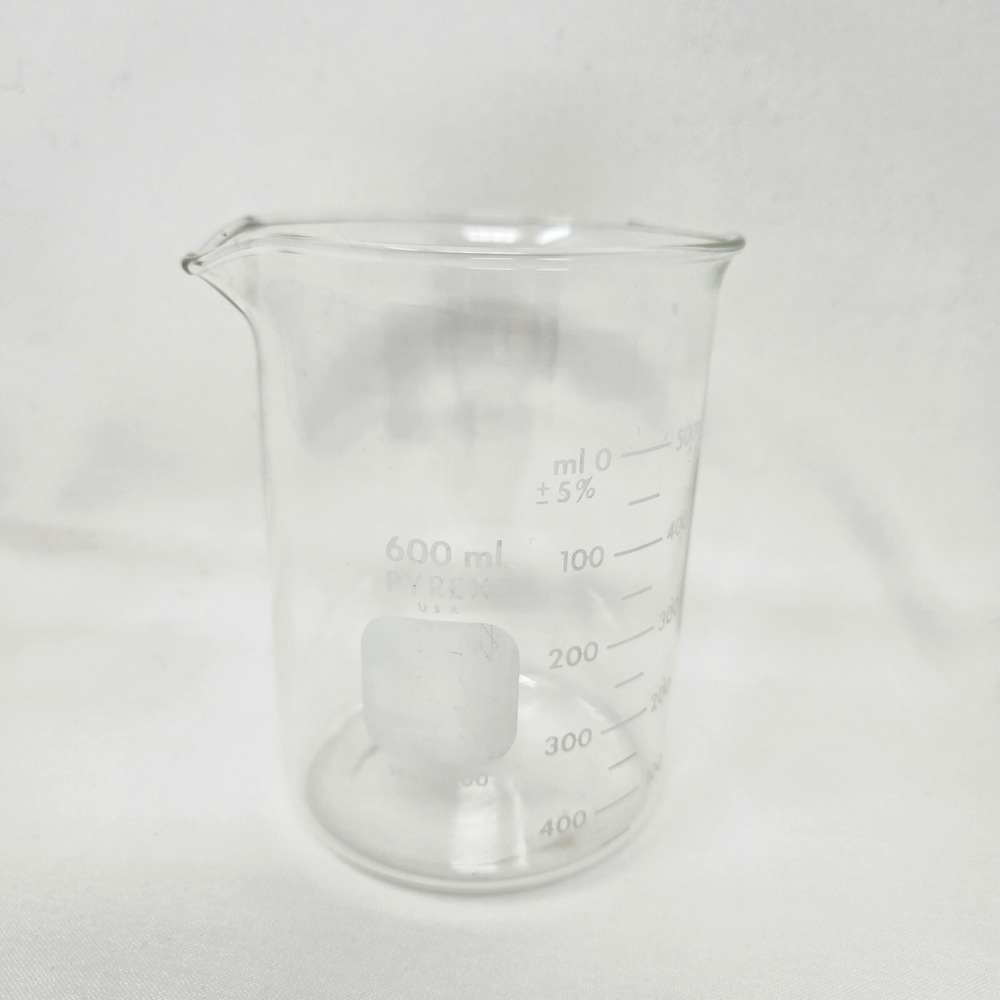 600ml Pyrex Glass Beaker Heavy Duty 2.5 Cups No. 1000 Clear Vintage Pyrex